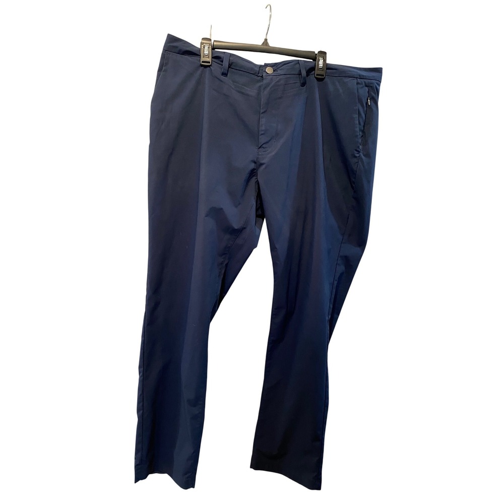 UNTUCKit Chancellor Pant Mens 40x32β Navy Blue Straight Fit Performance Trousers